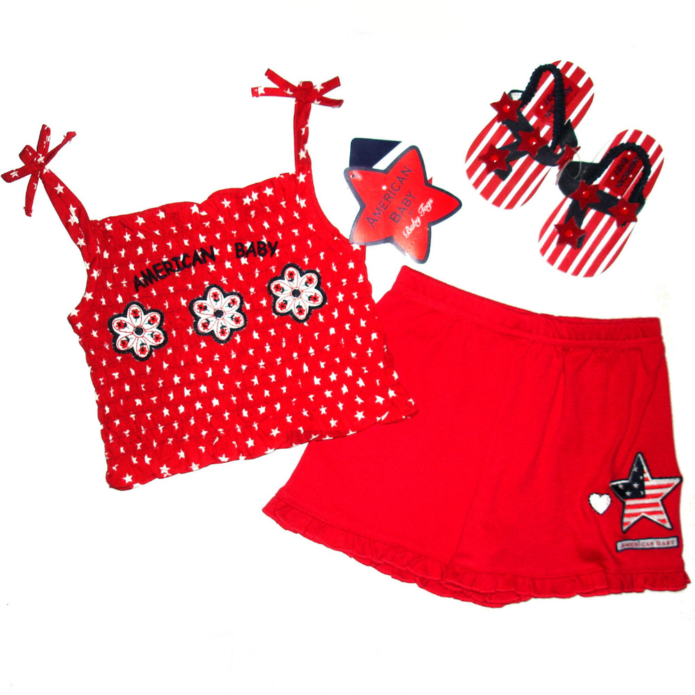 AMERICAN BABY ~RED, WHITE & BLUE SET WITH SANDALS~